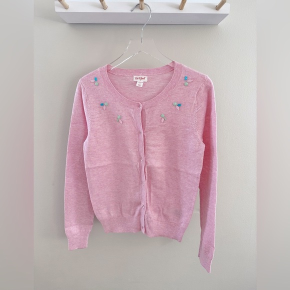 Cat & Jack Pink Button up Cardigan Sweater L 10/12 - Picture 5 of 8